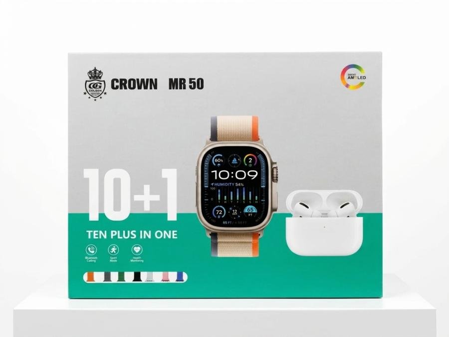 Crown MR 50 10+1 Smart Watch Bundle
